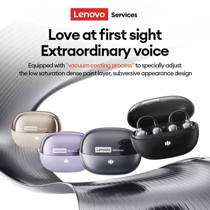 Lenovo RS103 TWS Earclips Headset Wireless bluetooth 6.0 Earphone Dual Magnetic High-amplitude Diaphragms 360° Spatial Sound 24H Playback Flexible Design Low Game Delay Touch Control E-sports Sports Headphones — view 5