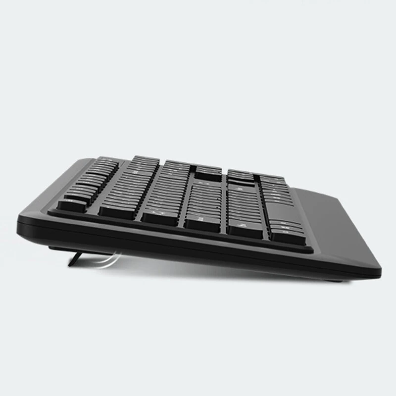 LENOVO ThinkPlus KM210 Pro 2.4GHz Wireless Keyboard and Mouse Set 104-keys Keyboard 800-1600DPI Mouse Ergonomics Design Splashproof Wireless Combo for PC Laptop Computer — view 3