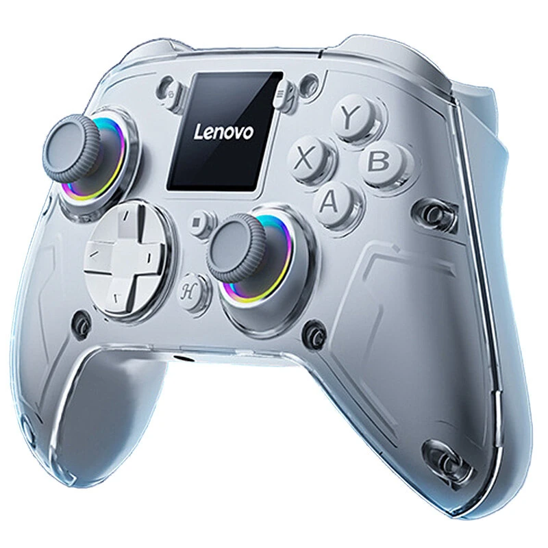 Lenovo X01 Tri-mode Wireless Gaming Controller with 1.44-inch Interactive Display Dual Hall Joysticks and Dual Hall Triggers 4 Programmable Back Buttons for PC Switch iOS Android