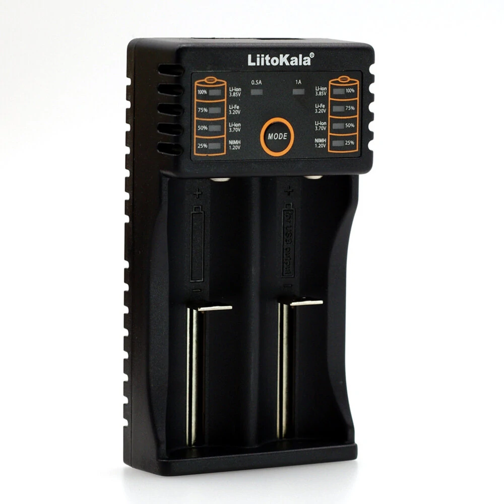 LiitoKala Lii-202 18650 Battery Smart Charger Lii202 For 18650, 18490, 18350, 17670, 17500, 16340(RCR123), 14500, 10440 Rechargeable Battery Charger