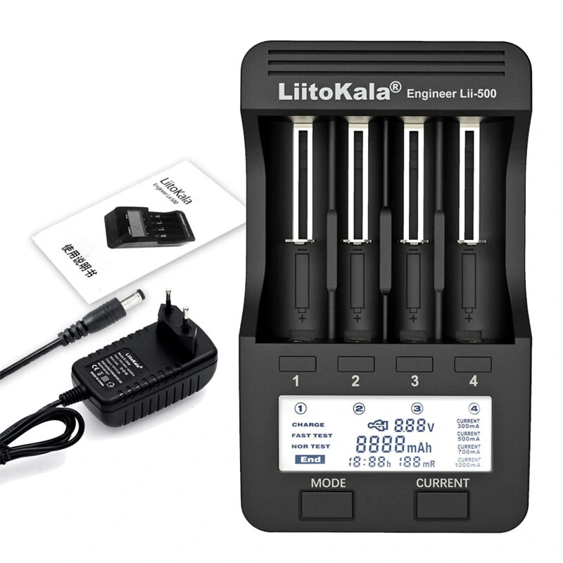 LiitoKala Lii-500 LCD Display Intellegent Battery Charger for 18650 26650 AA AAA Flashlight Cells Can Test The Battery Capacity — view 3