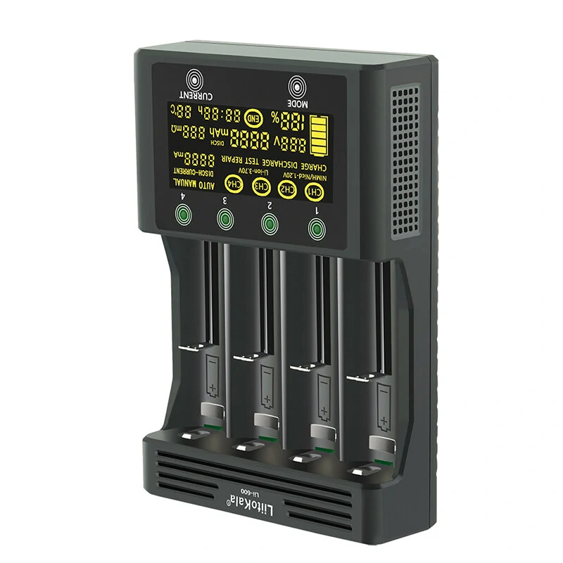 LiitoKala Lii-600 LCD Display Battery Charger For Li-ion 3.7V and NiMH 1.2V Battery Suitable for 18650 26650 21700 26700 AA AAA 12V5A  Battery Smart Charger — view 3