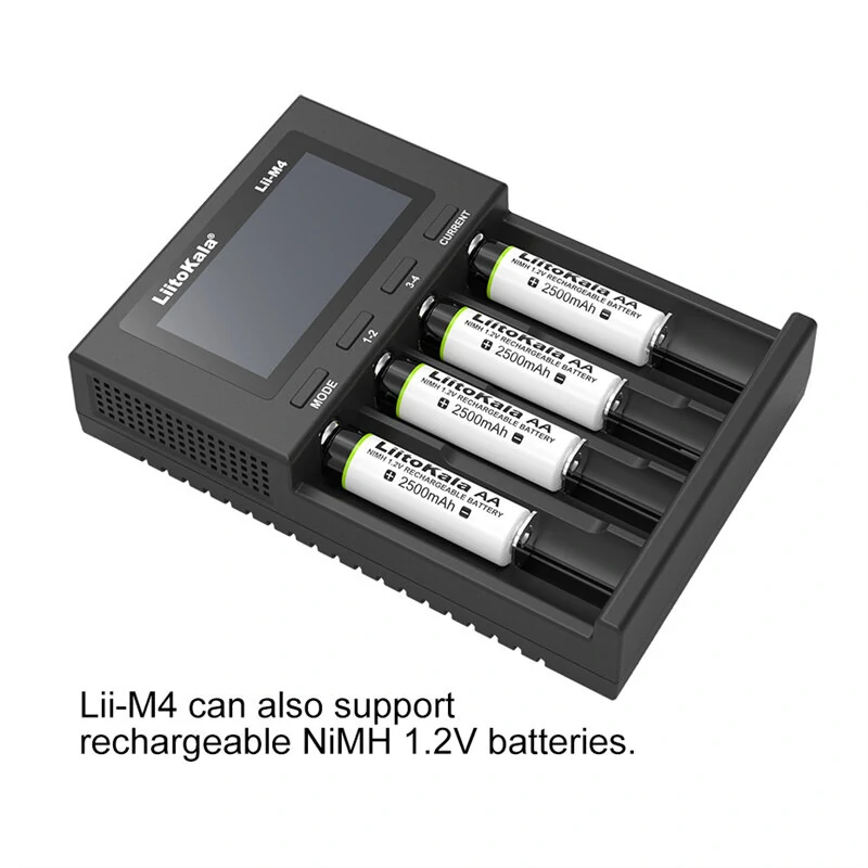 LiitoKala Lii-M4  4slot 5V 2A 18650 Charger LCD Display Universal Smart Charger Test Capacity 26650 18650 21700 AA AAA Battery Charger — view 9
