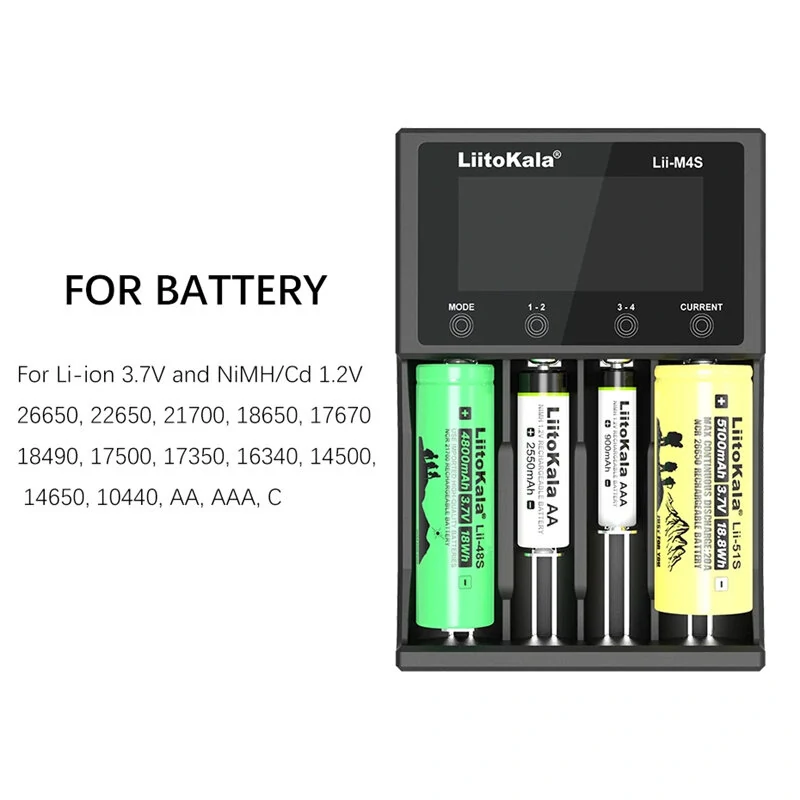 LiitoKala Lii-M4S Battery Charger for 26700 18650 26650 21700 AA Touch Button LCD Display Test The Battery Charger Capacity — view 6