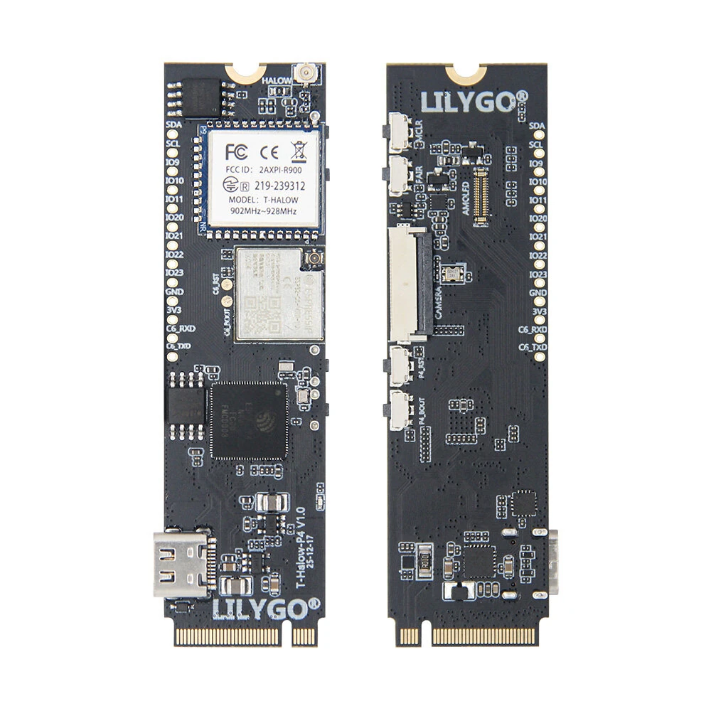 LILYGO T-Halow-P4 Development Board ESP32-P4 ESP32-C6 M.2 Slot Camera Interface WiFi Bluetooth Module