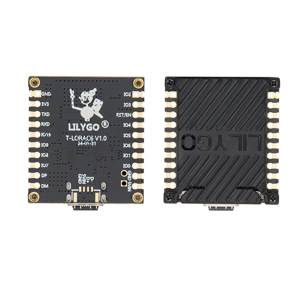 LILYGO® T-LoRaC6 Main ESP32-C6 LoRa Module SX1262 868MHz 915MHz LoRaWAN Long Range Low Power Development Board Stamp Holes PCB