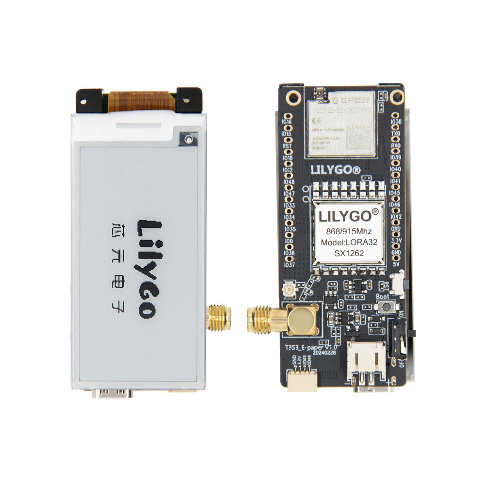 LILYGO® T3S3 E-Paper ESP32-S3 LoRa SX1262 SX1280 Wireless Module 2.13-inch Ink Screen Development Board — view 8