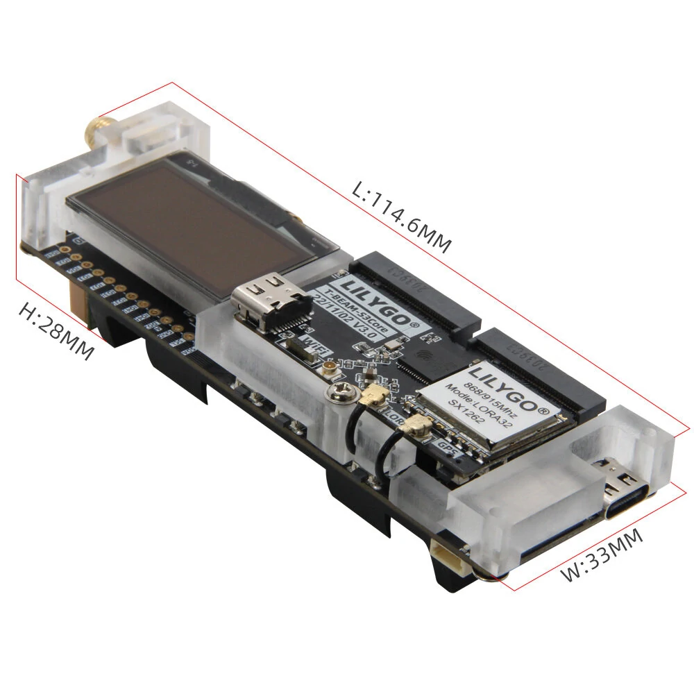 LILYGO® Meshtastic T-BeamSUPREME L76K UBLOX ESP32-S3 SX1262 Module with Development Board WiFi Bluetooth 1.3 inch OLED — view 3