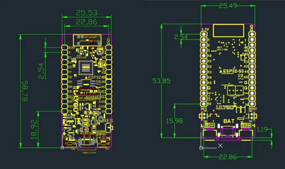 LILYGO® T-Display-S3 AMOLED ESP32-S3 1.91-inch RM67162 Display Development Board WiFi Bluetooth 5.0 Wireless Module — view 9