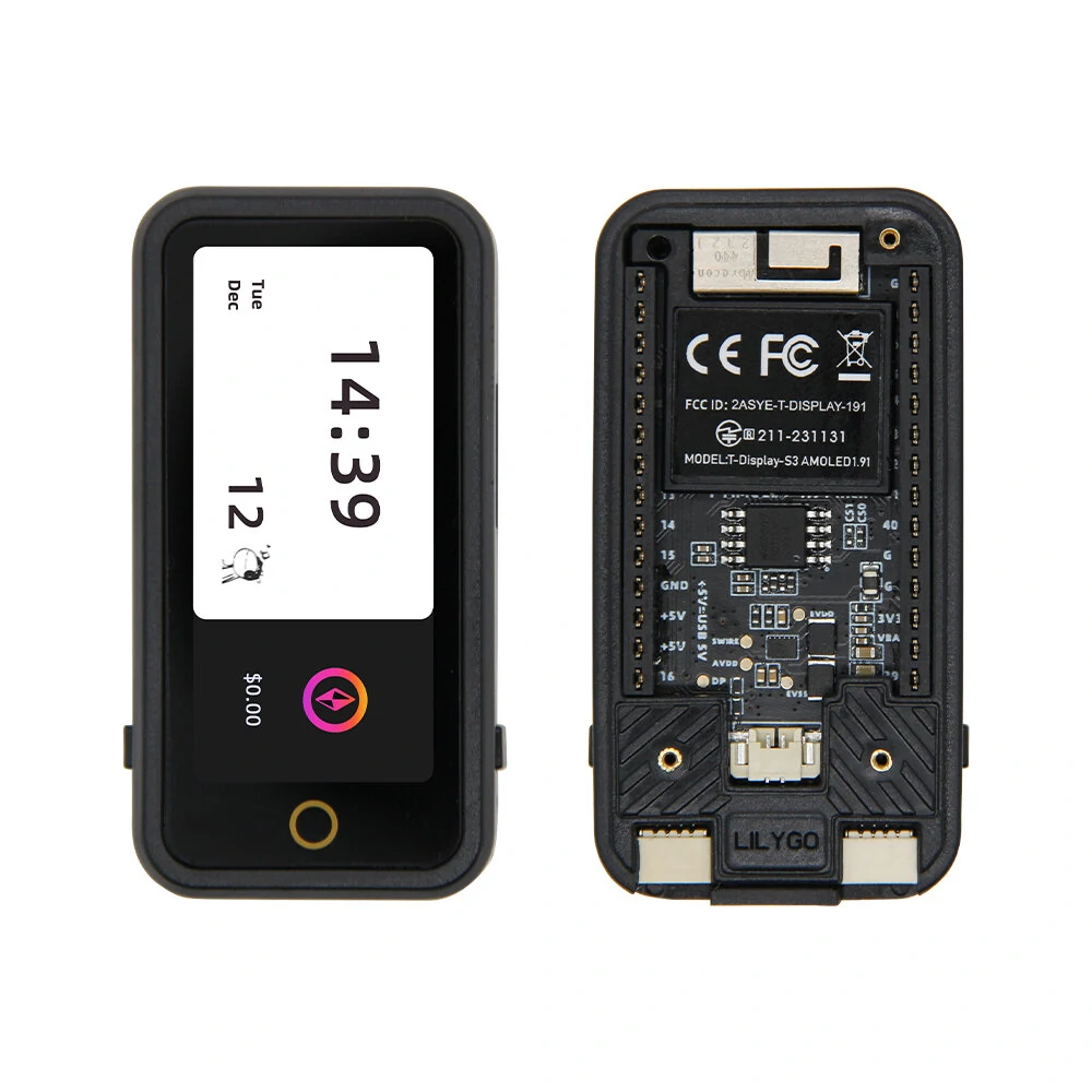 LILYGO® T-Display-S3 AMOLED ESP32-S3 1.91-inch RM67162 Display Development Board OLED WiFi Bluetooth 5.0 Wireless Module with Shell — view 2