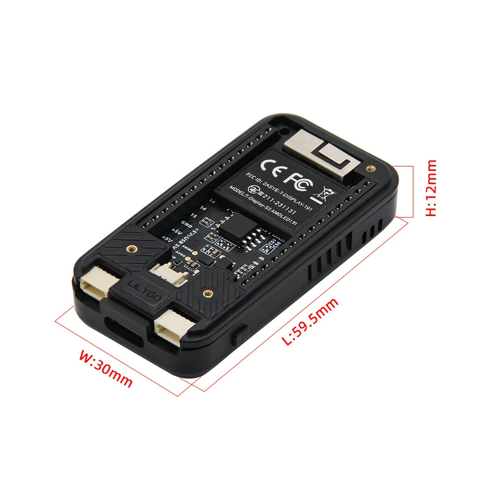 LILYGO® T-Display-S3 AMOLED ESP32-S3 1.91-inch RM67162 Display Development Board OLED WiFi Bluetooth 5.0 Wireless Module with Shell — view 8