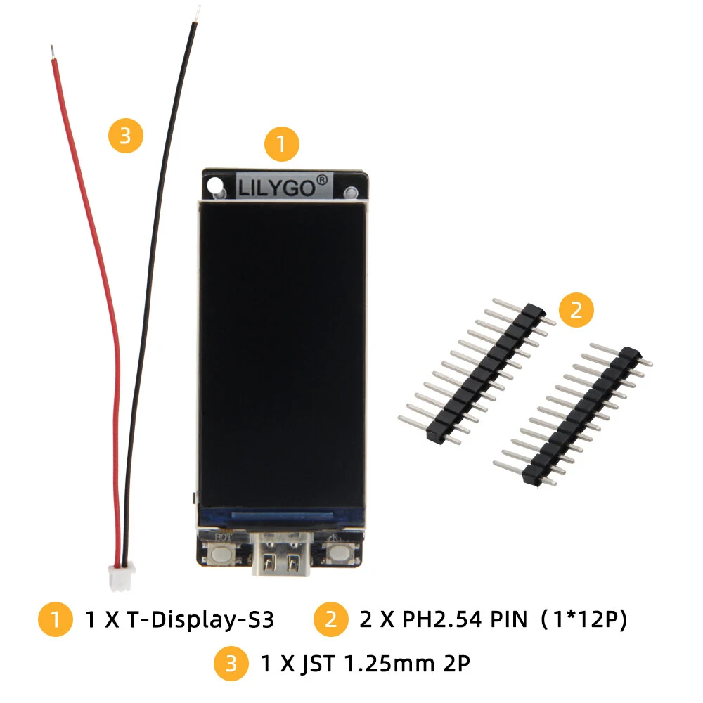 LILYGO® T-Display-S3 ESP32-S3 1.9 inch ST7789 LCD Display Development Board WIFI Bluetooth5.0 Wireless Module 170*320 Resolution — view 9