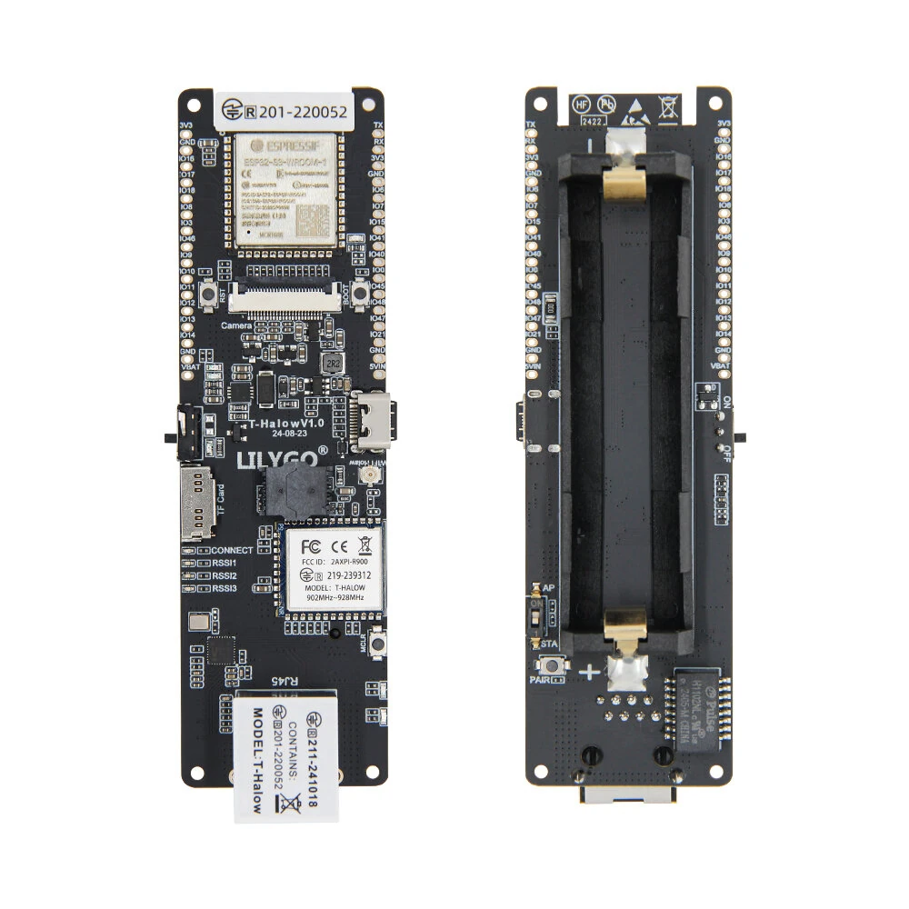LILYGO® T-Halow ESP32-S3 Ethernet Development Board WiFi bluetooth Module Wi-Fi CERTIFIED HaLOW RJ45 Network Port Camera Seat — view 2