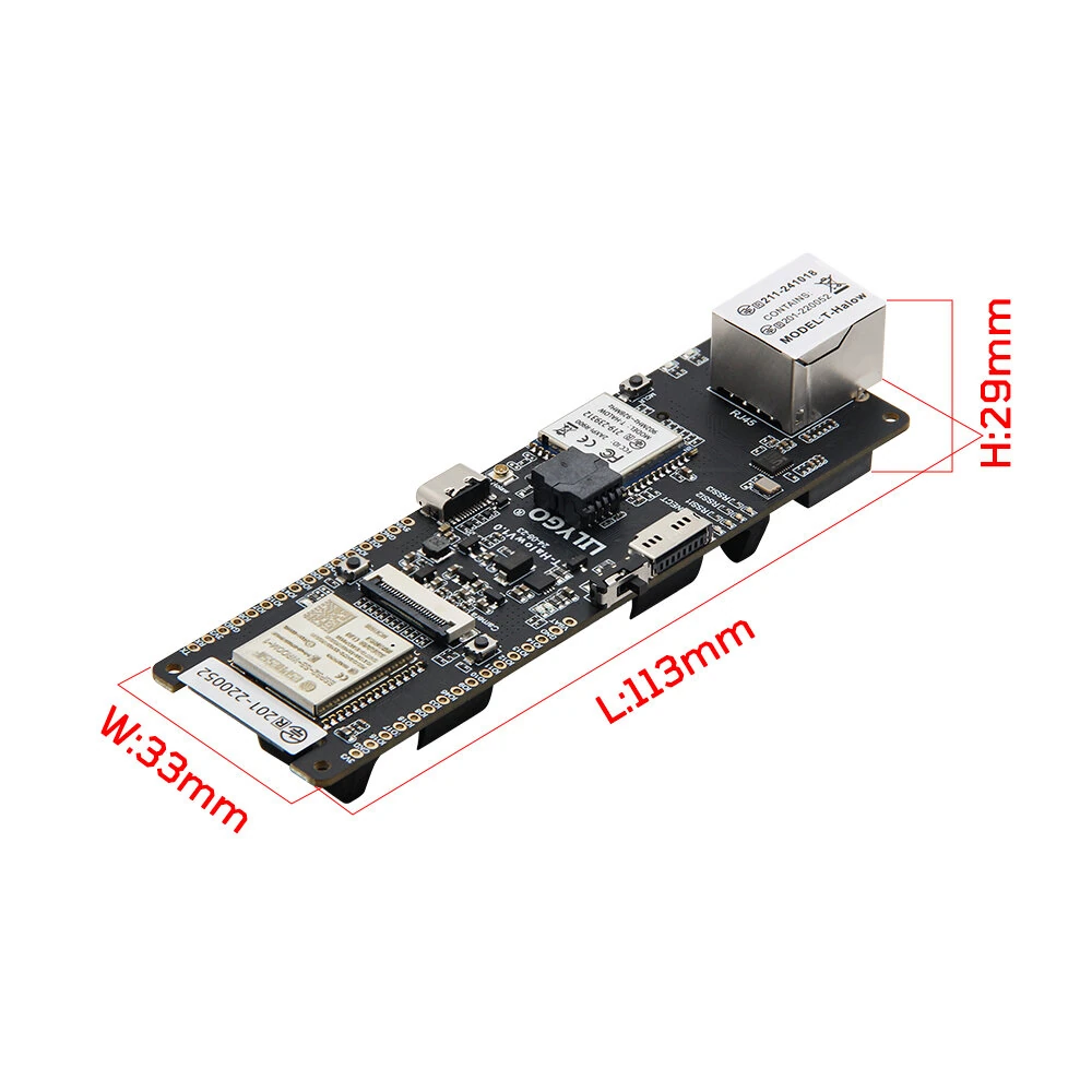 LILYGO® T-Halow ESP32-S3 Ethernet Development Board WiFi bluetooth Module Wi-Fi CERTIFIED HaLOW RJ45 Network Port Camera Seat — view 8