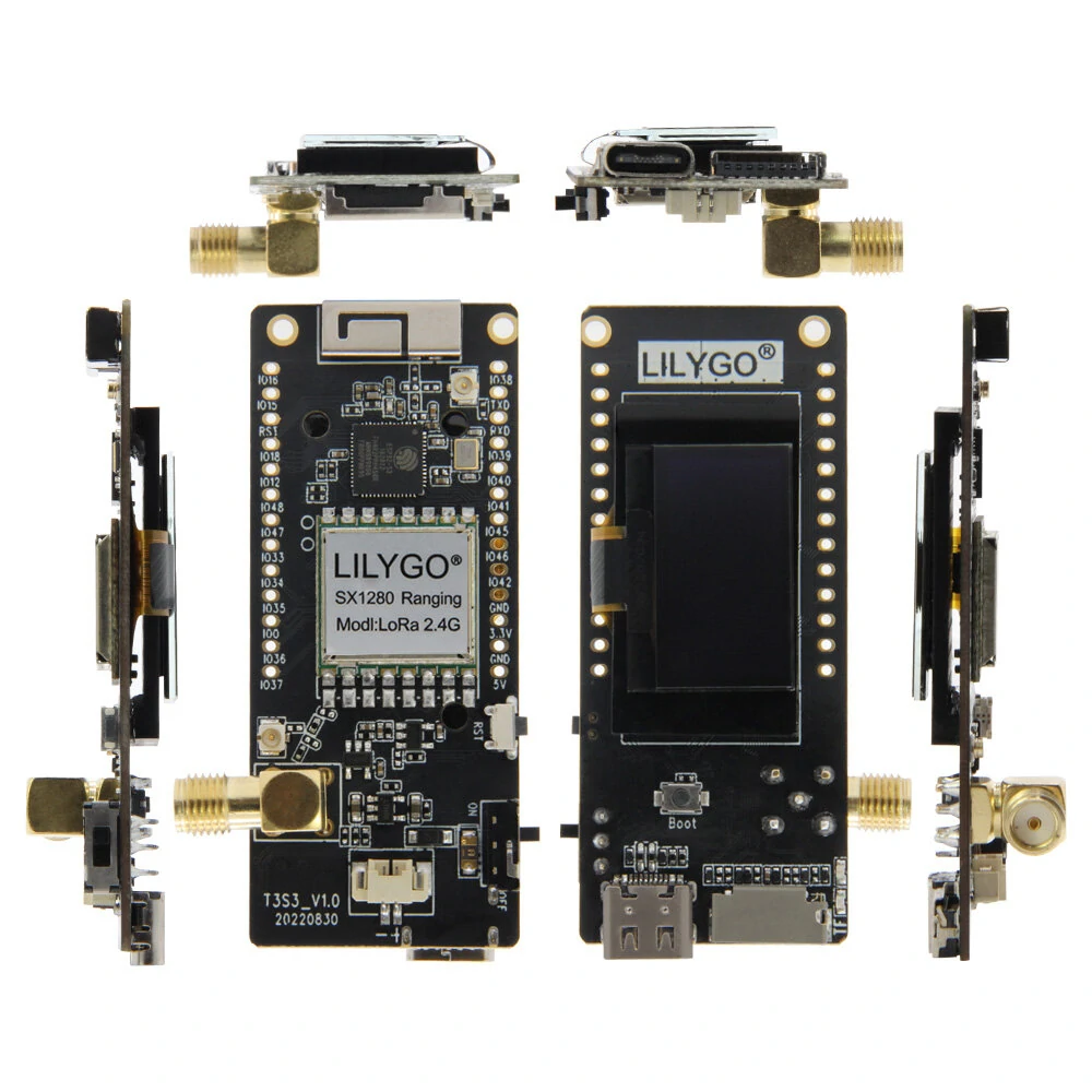 LILYGO® T3S3 ESP32-S3 LoRa SX1262/SX1276 SX1280 2.4G Development Board WiFi Bluetooth Wireless Module 0.96 Inch OLED Display Type-C — view 4