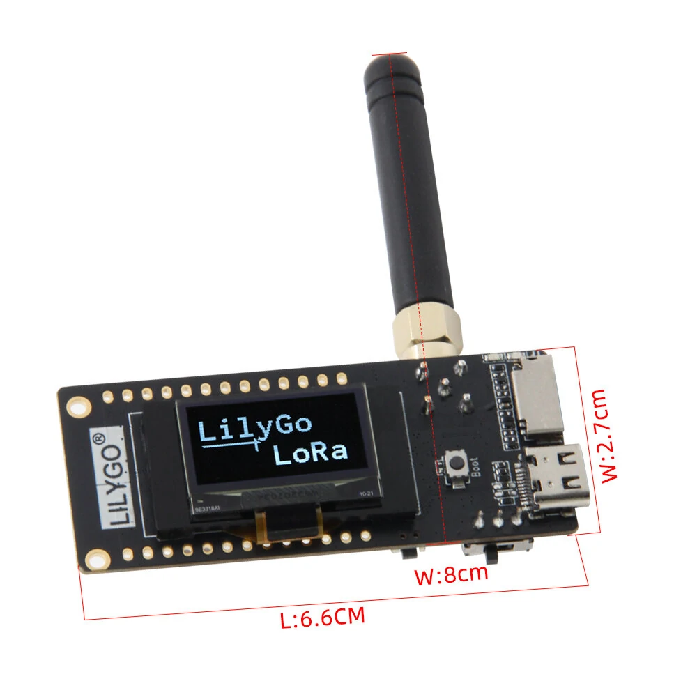 LILYGO® T3S3 ESP32-S3 LoRa SX1262/SX1276 SX1280 2.4G Development Board WiFi Bluetooth Wireless Module 0.96 Inch OLED Display Type-C — view 5