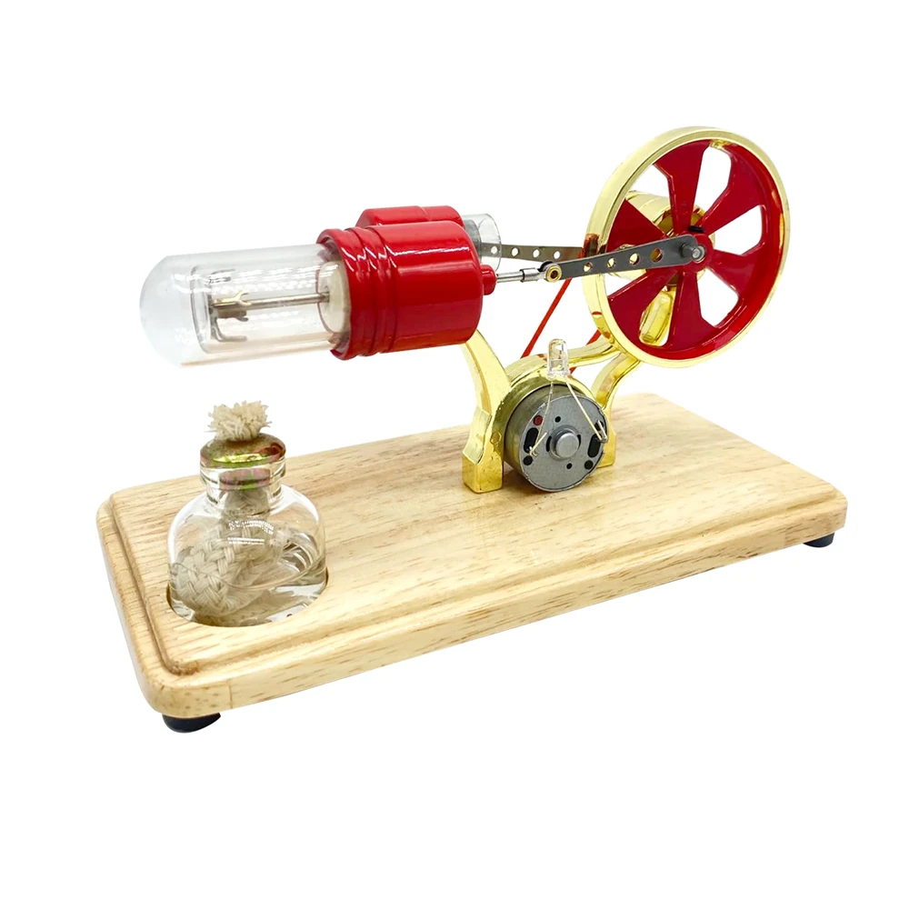 LL-009 Hot Air Stirling Engine Kit Model Electricity Generator Physical Generator Model with LED Light Flywheel Design Science Experiment Learning Education Toys — view 4
