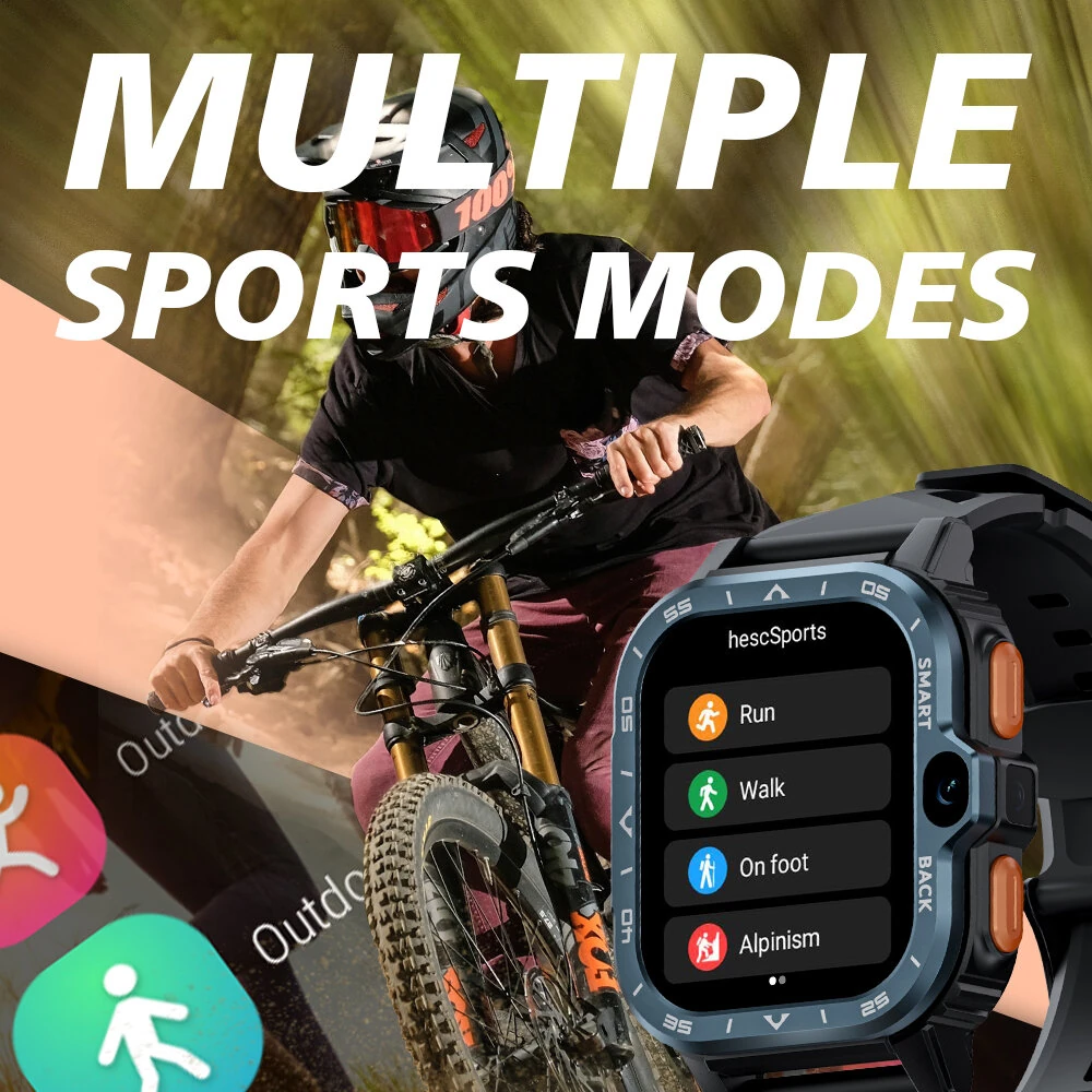 LOKMAT APPLLP 4 MAX 4G Android Smart Watch Phone 2.02 inch HD Screen GPS WIFI Heart Rate SpO2 Monitor Sleep Monitoring Multi-sport Modes Music Playback SOS Dual Camera — view 8