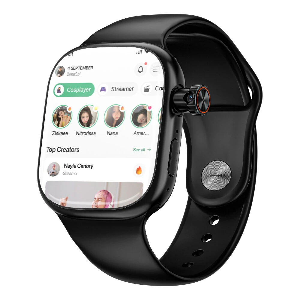 LOKMAT XH018 4G Android Smart Watch 2.04 Inch AMOLED Display GPS WIFI Heart Rate Blood Pressure SpO2 Monitor Sleep Monitoring Multi-sport Modes Music Playback NFC Function 2MP Pull-out Camera — view 3