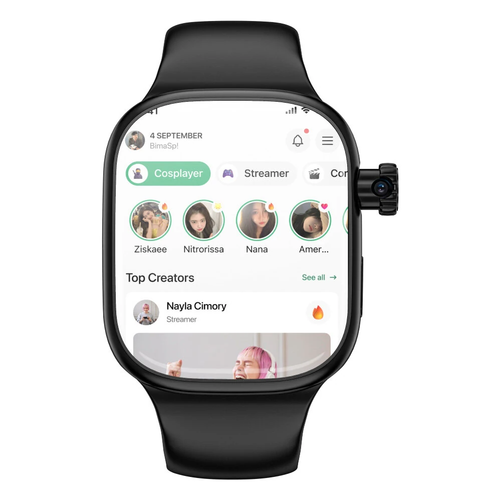 LOKMAT XH018 4G Android Smart Watch 2.04 Inch AMOLED Display GPS WIFI Heart Rate Blood Pressure SpO2 Monitor Sleep Monitoring Multi-sport Modes Music Playback NFC Function 2MP Pull-out Camera — view 5