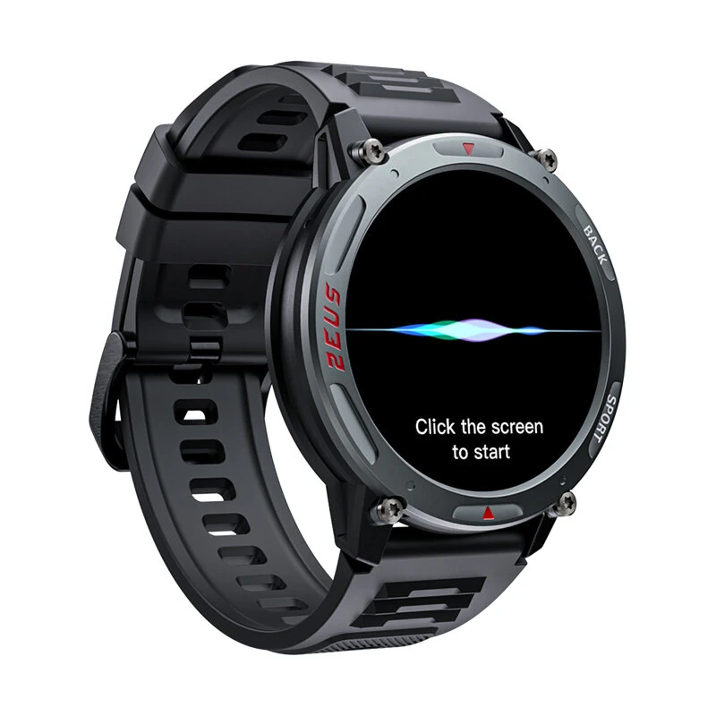LOKMAT ZEUS 4 PRO 1.43inch AMOLED Display 5ATM Waterproof AI Voice Assistant bluetooth Call Heart Rate Blood Pressure Blood Oxygen Monitor Sleep Monitoring Body Temperature Detection Multi-sport Modes Music Playback Smart Watch — view 2