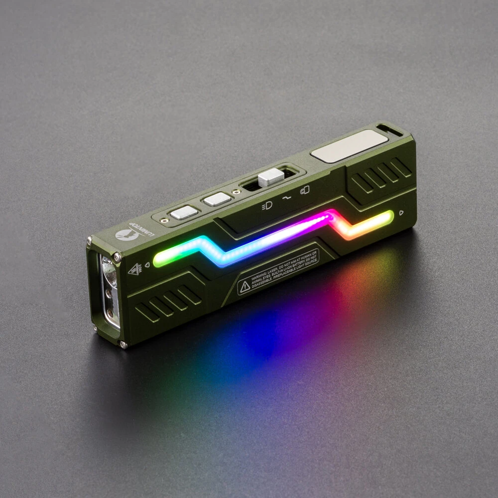 LUMINTOP MoonBox 3.0 1200LM 112M Range Multi-function Smart Flat EDC Flashlight LED Screen Mini RGB Atmosphere Light 365nm UV Light USB-C Charging Strong Magnetic Side Working Light for Hiking Camping Outdoor Emergency — view 3