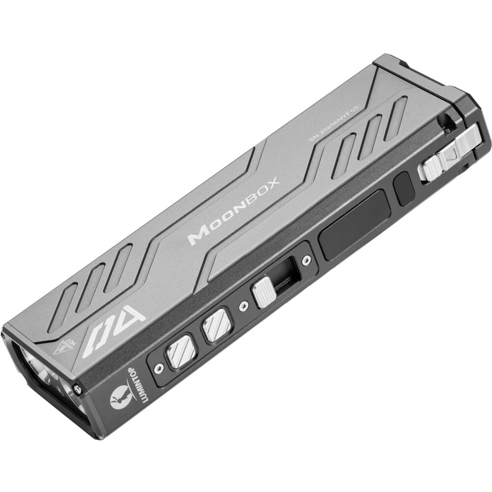 Lumintop MoonBox 4.0 Quad-Light-Source 1600LM Dual 14100 Li-ion Replaceable Multifunctional LED Flashlight with Smart Display Dual Buttons+Magnetic Mode Switch Waterproof Design — Lumintop