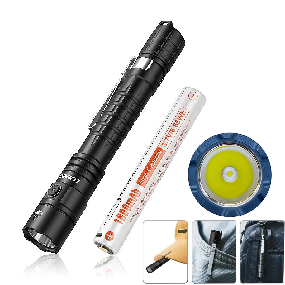 Lumintop P2A Tactical Penlight Dual-Mode 1200 Lumen EDC Flashlight 330 Meters USB TYPE C 14100/ 2* AA Battery Flashlight Portable EDC Flashlight — Lumintop
