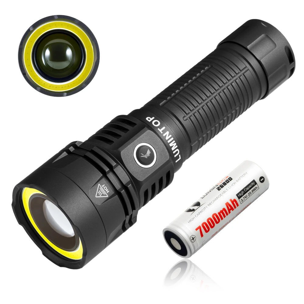 Lumintop W2 2in1 LED COB Flashlight SFT25 700M LED Long Range Spotlight With 1500LM Bright COB Flood Red Light USB Type-C Rechargeable 26800 Battery LED Torch for Outdoor Adventure Magnetic Tail LED Search Light — Lumintop