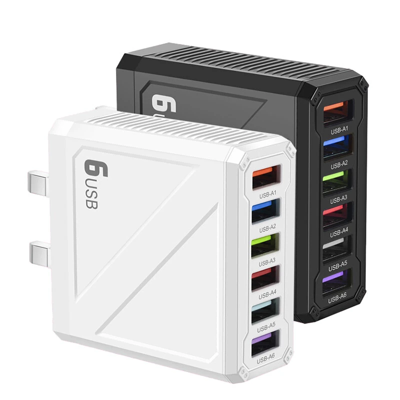 LYK-885 15W 3.1A 6-Port USB Charger 6USB-A Fast Charging Wall Charger Adapter EU Plug US Plug for iPhone 16 15 14 13 12 for Huawei Mate XT for Xiaomi 15pro for Samsung Galaxy Z Flip6 — view 2