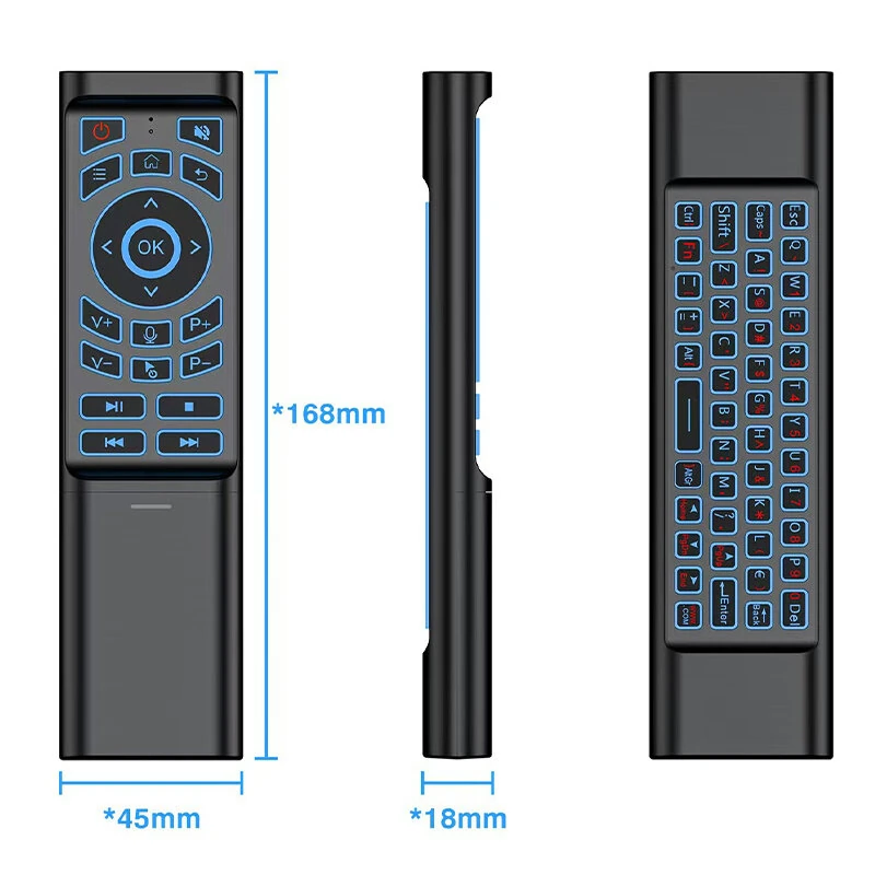 M3 66-keys Wireless bluetooth Remote Control Intelligent Luminous Voice Remote Control 6-Axis Gryo Air Mouse — view 5