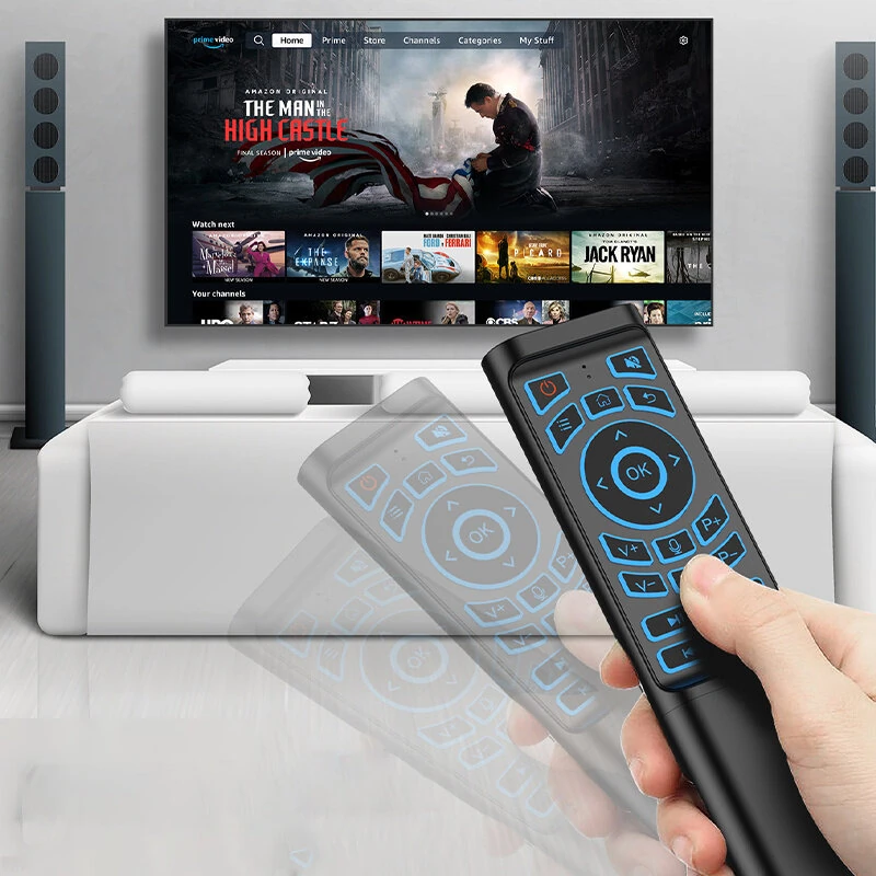 M3 66-keys Wireless bluetooth Remote Control Intelligent Luminous Voice Remote Control 6-Axis Gryo Air Mouse — view 6