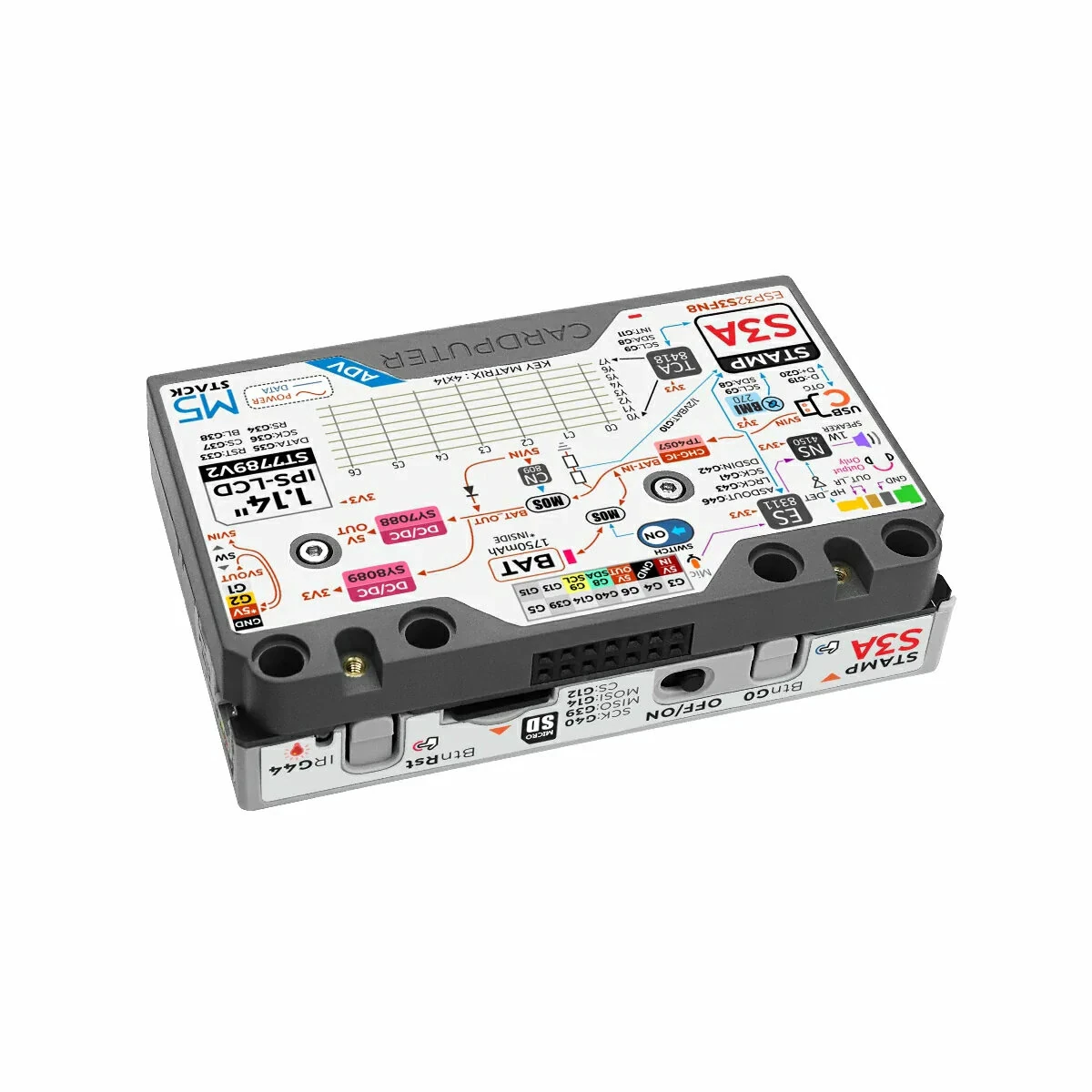 M5Stack Cardputer Adv ESP32-S3 Programmable Computer 56 Key Keyboard 1.14 Inch LCD Display Audio Codec 6 Axis Motion Sensor microSD Slot Magnetic Back — view 5