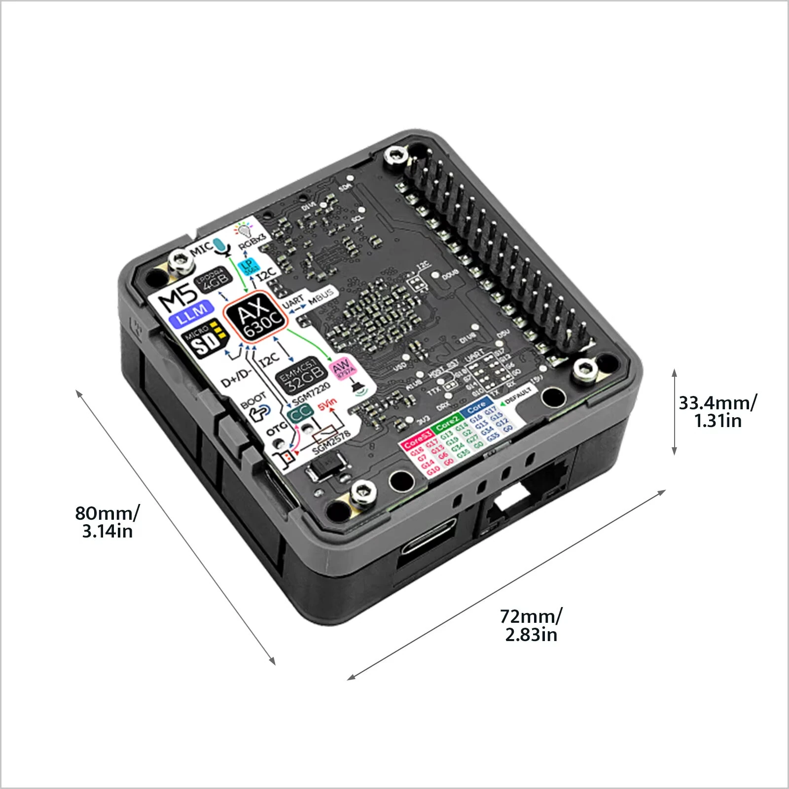 M5Stack LLM AX630C Large Language Model Module Development Kit Dual Cortex AI Processor 4GB LPDDR4 32GB eMMC Offline AI — view 6
