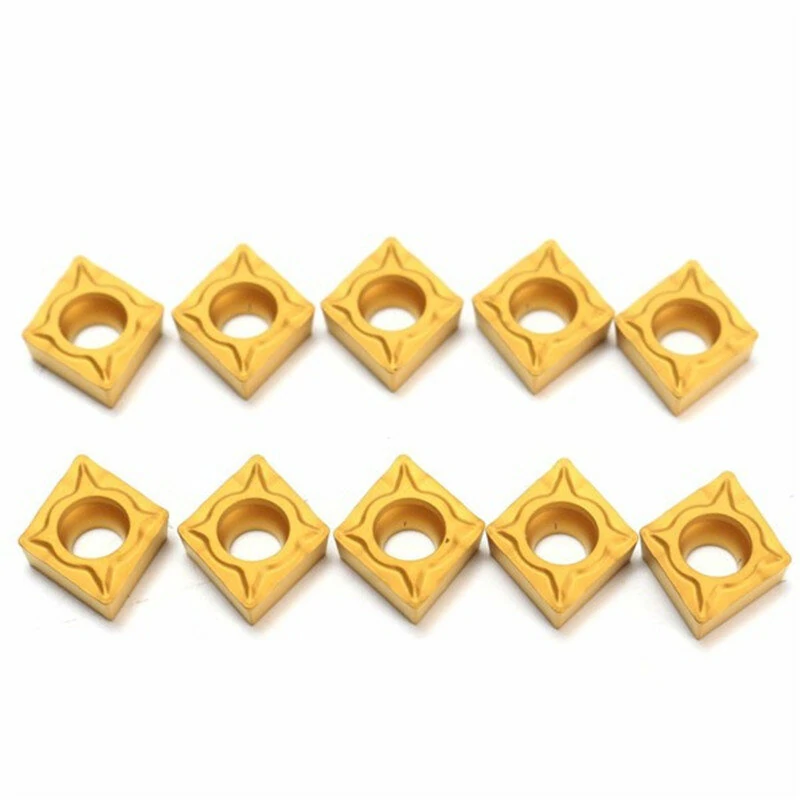 Machifit 10pcs CCMT060204-HM YBC251 Carbide Insert Titanium Coated Carbide Cutter Turning Tool Lathe Blades — view 4