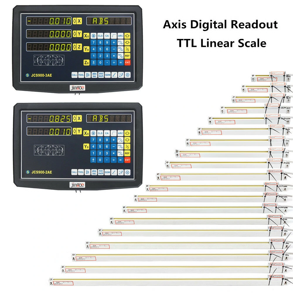 Machifit 2/3 Axis Grating CNC Milling Digital Readout Display / 50-1000mm Electronic Linear Scale Lathe Tool — view 6