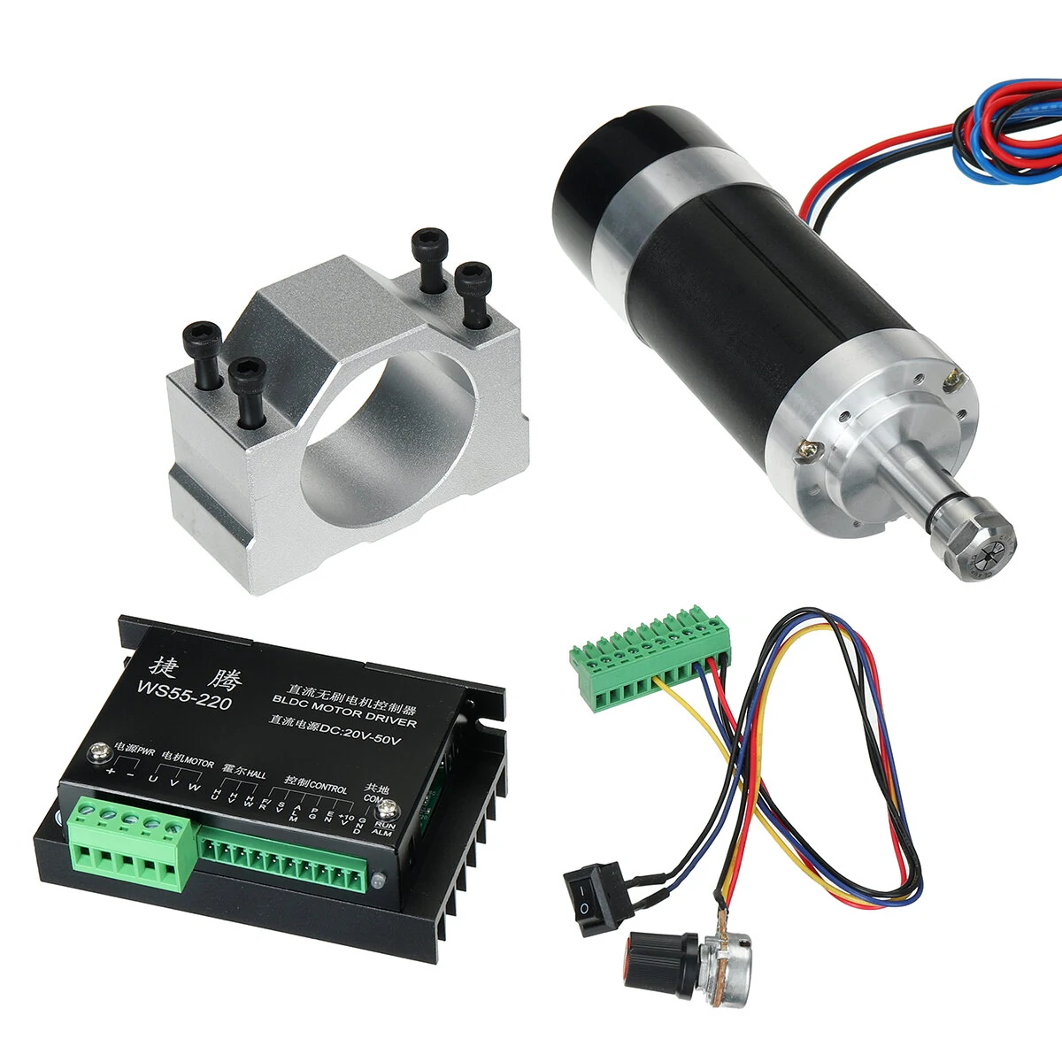MACHIFIT ER11 48V DC 500W High-Speed Cooling Brushless Spindle Motor for Engraving PCB Drilling, Low Noise, High Torque — view 2
