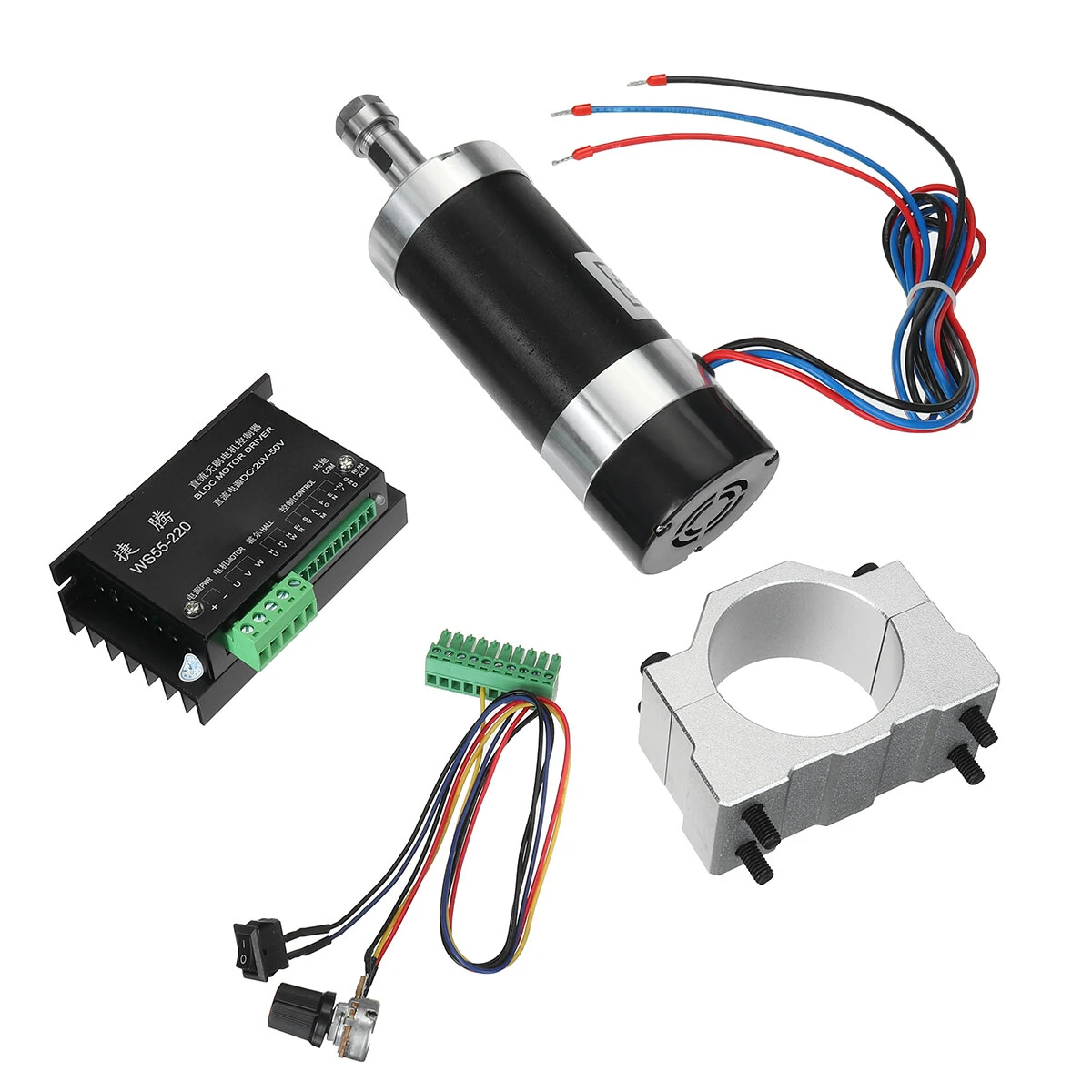 MACHIFIT ER11 48V DC 500W High-Speed Cooling Brushless Spindle Motor for Engraving PCB Drilling, Low Noise, High Torque — view 3