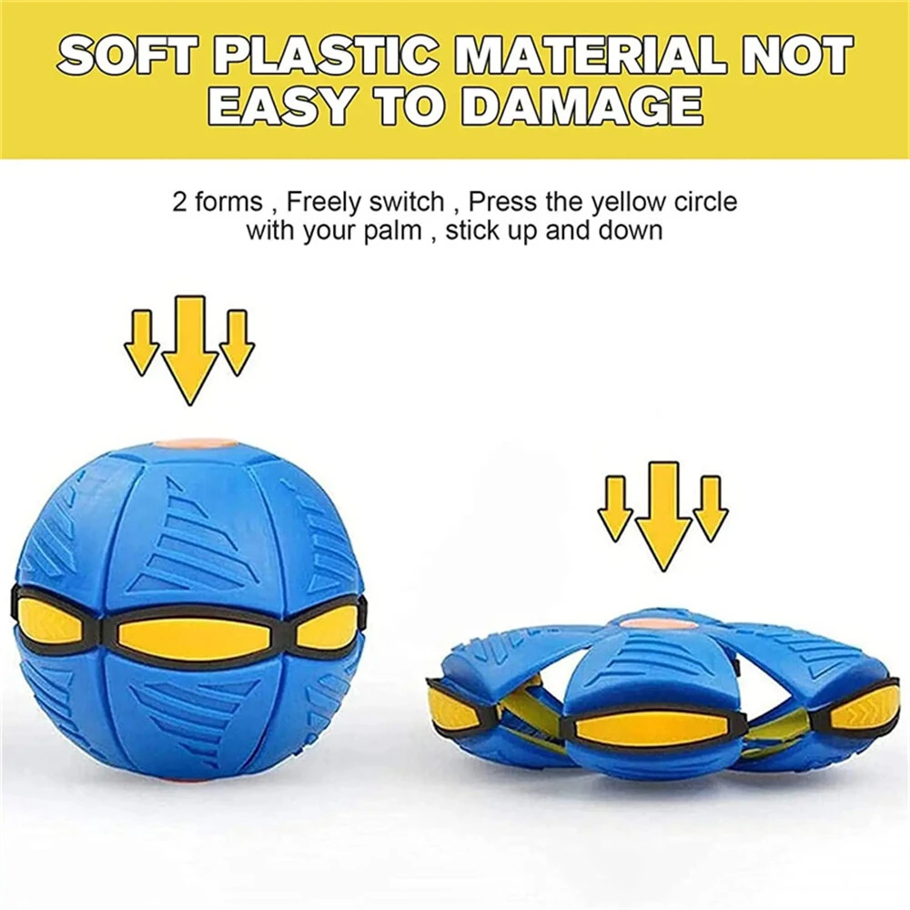 Magic Transforming UFO LED Light Flying Saucer Ball Stress Relief Outdoor Toy Unisex Plastic Deformation Flat Dual Modes Fun — view 6