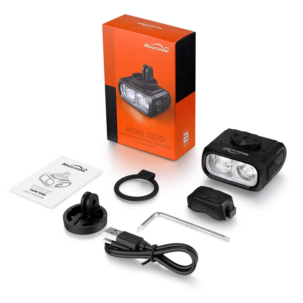 Magicshine HR 1300 Dual Mount Bike Light 1300 Lumen Cut-Off Beam USB-C Rechargeable Bicycle Headlight IPX6 Waterproof For Road Commuting — view 6