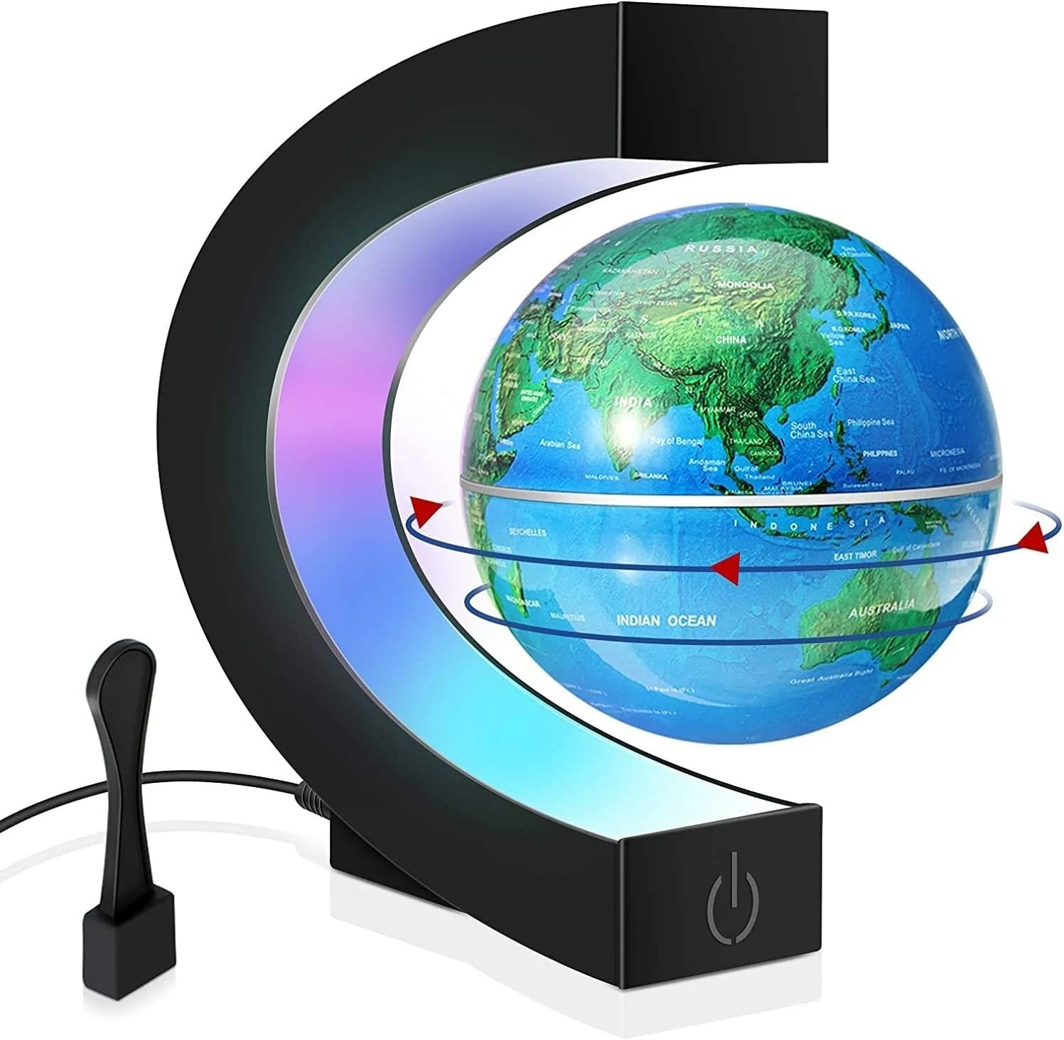 Magnetic Levitating Globe World Map with LED light Home Office Decoration Educational Gifts for Kids — Pricio