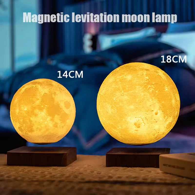 Magnetic Levitation Globe LED Moon Floating Romantic Lamp Suspended 3D Moon Lamp Rotating Globe Bedside Lamp — view 4