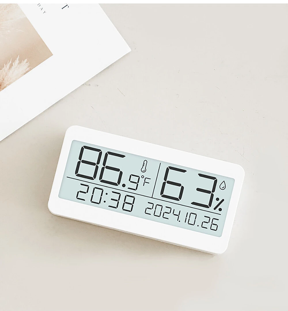 Magnetic Suction LED Simple Clock Back Light Desktop Clock Temperature And Humidity Alarm Clock Decorative Ornaments Silent Small Alarm Clock — view 11
