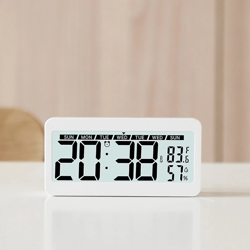 Magnetic Suction LED Simple Clock Back Light Desktop Clock Temperature And Humidity Alarm Clock Decorative Ornaments Silent Small Alarm Clock — view 7