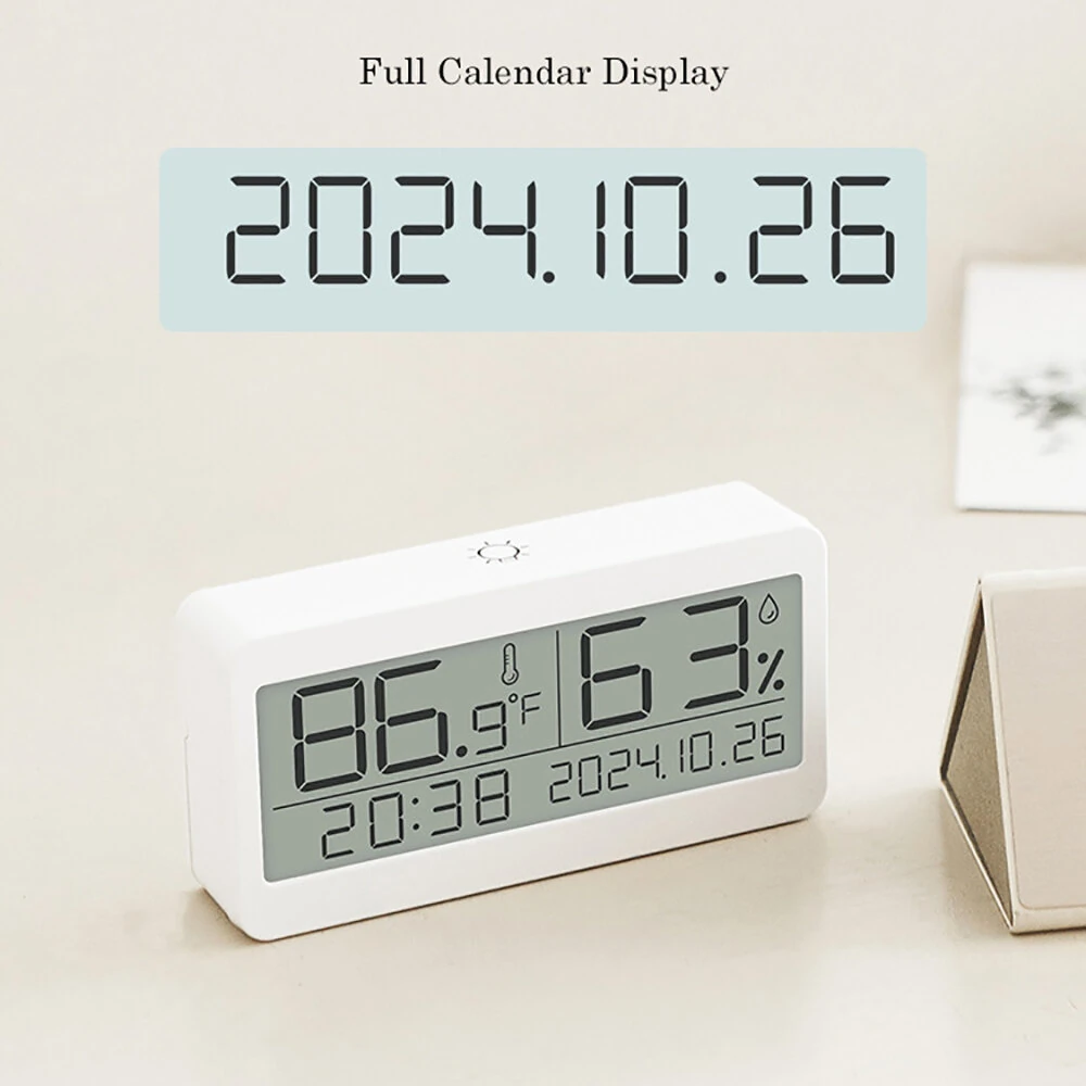 Magnetic Suction LED Simple Clock Back Light Desktop Clock Temperature And Humidity Alarm Clock Decorative Ornaments Silent Small Alarm Clock — view 8