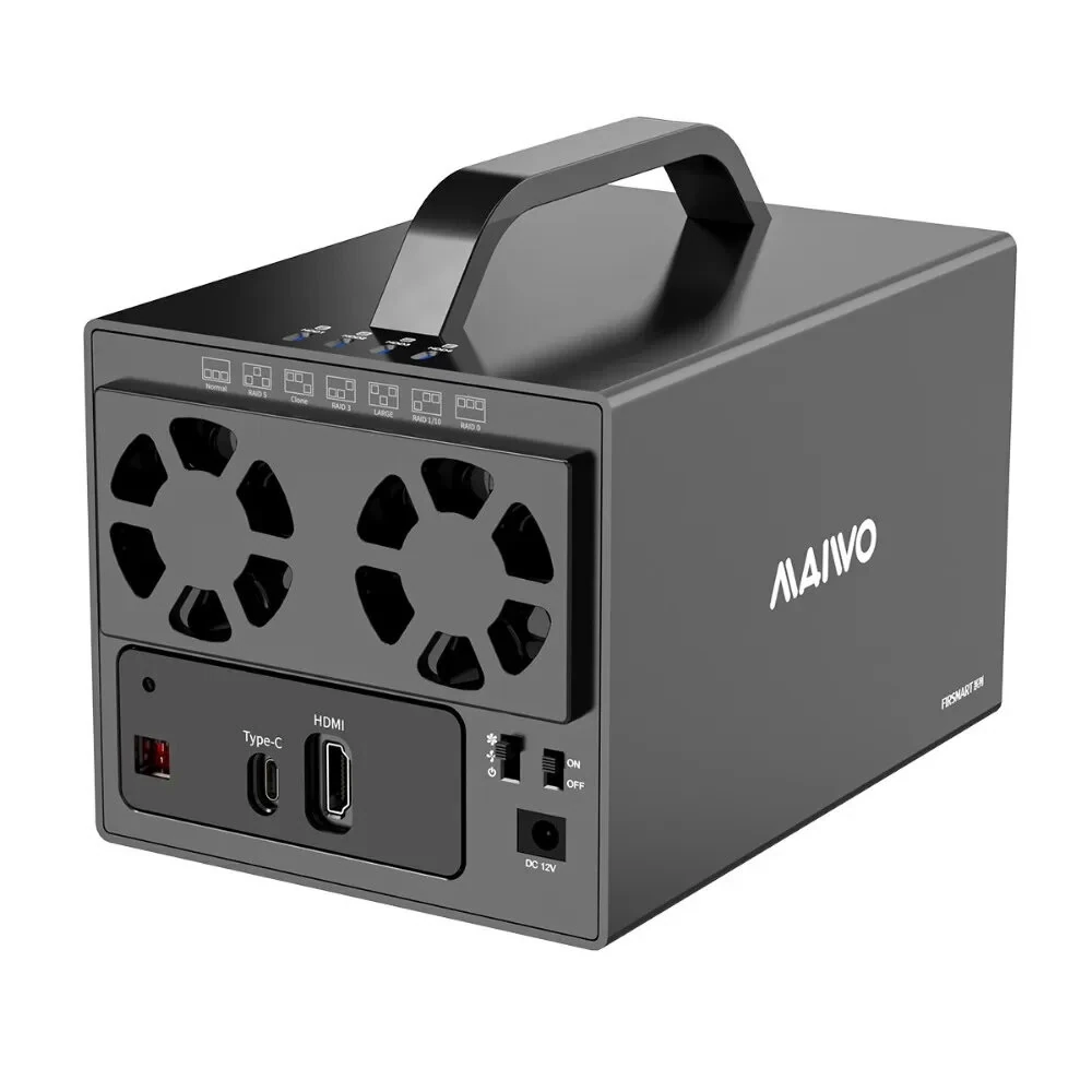 MAIWO K35274D 4 Bay RAID External Hard Drive Enclosure with HD Port 3.5'' Type-C to SATA HDD SSD Enclosure Support 7 RAID Mode — view 3