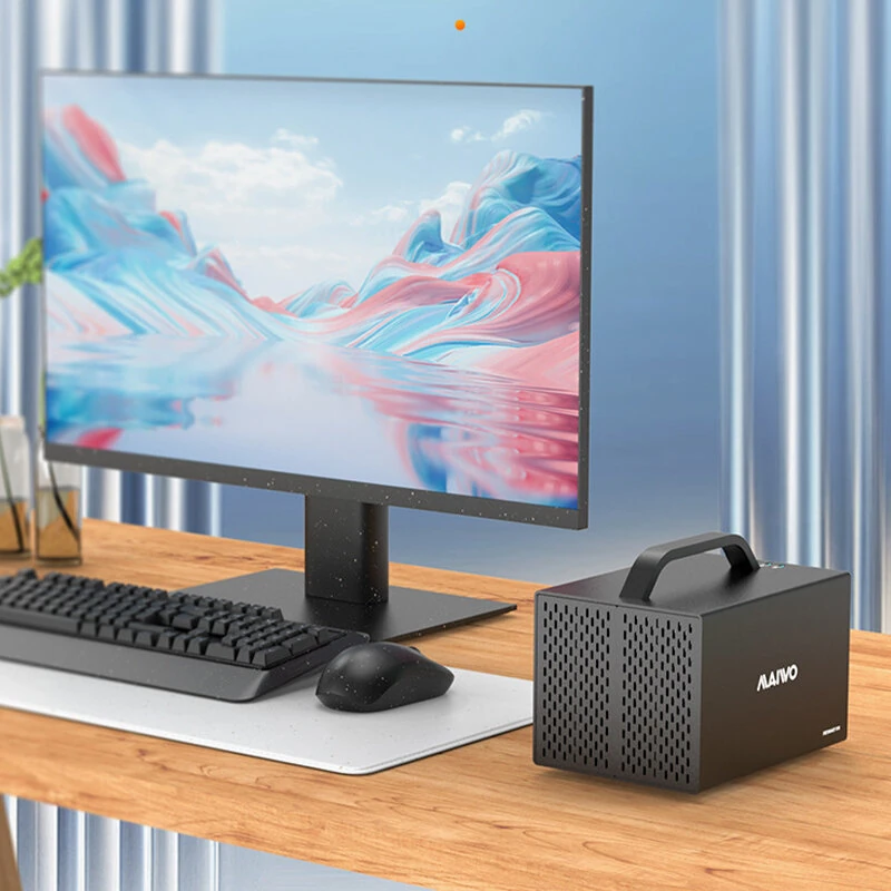 MAIWO K35274D 4 Bay RAID External Hard Drive Enclosure with HD Port 3.5'' Type-C to SATA HDD SSD Enclosure Support 7 RAID Mode — view 5