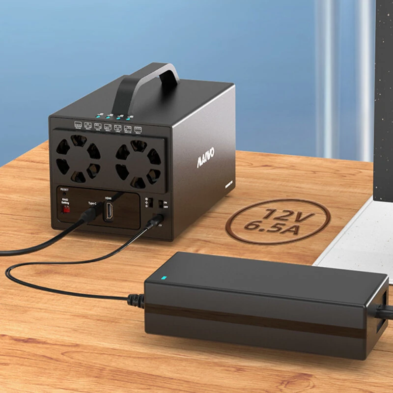 MAIWO K35274D 4 Bay RAID External Hard Drive Enclosure with HD Port 3.5'' Type-C to SATA HDD SSD Enclosure Support 7 RAID Mode — view 8