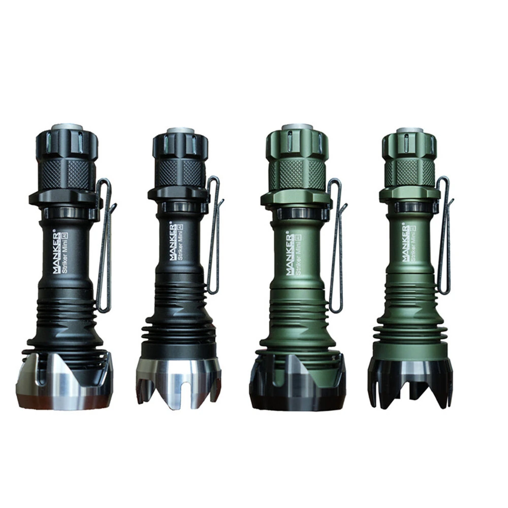 MANKER 430 Meters EDC Pocket Tactical Flashlight 14500 Battery Long Range 635 Lumens Rechargeable Mini LED Torch for Camping Lantern Fishing Outdoor — MANKER