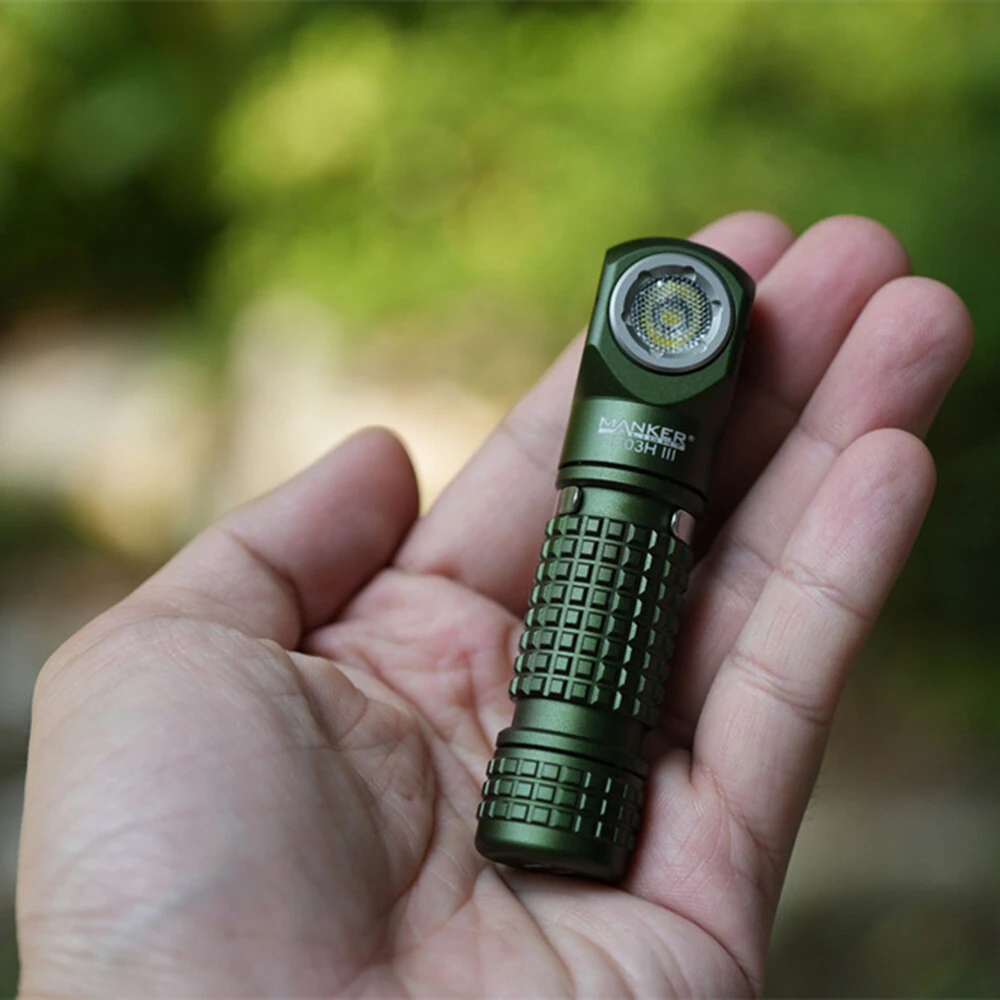 Manker E03H III 1200LM Magnetic Tail EDC LED Flashlight Built in 14500 Battery Rechargeable Portable Mini Torch, with White/Red/Green Filters Clip L-shape Pocket Light — MANKER